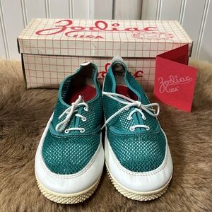 80s Zodiac Green Mesh Sneakers 7 Vintage